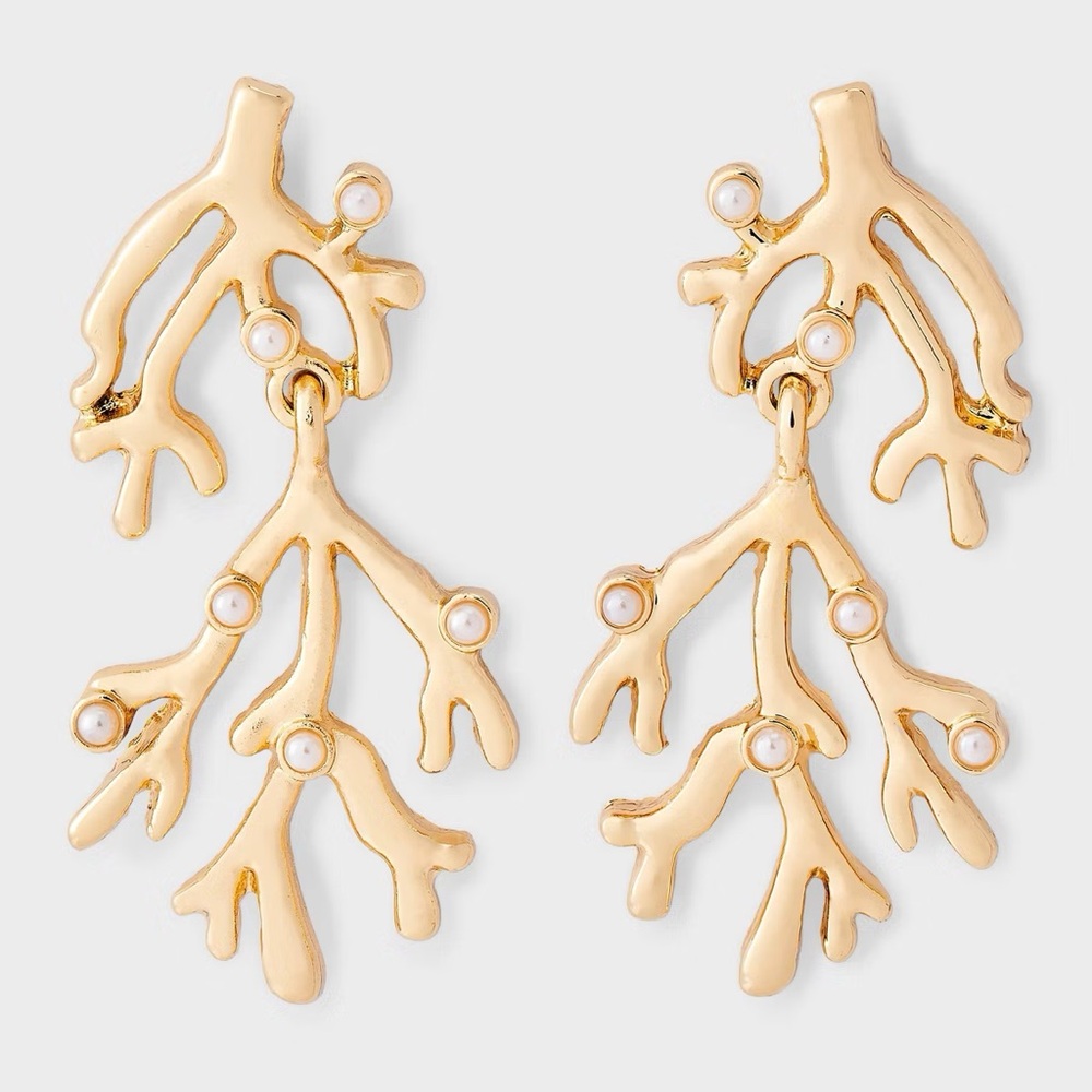 Branch nwt Drop Earring - Gold beach ocean